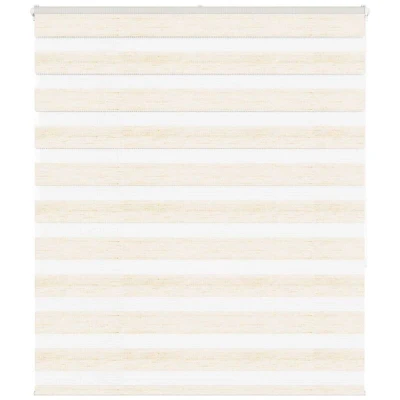 Image of vidaXL Zebra Blind Marble Beige 130x150 cm Fabric Width 125.9 Polyester