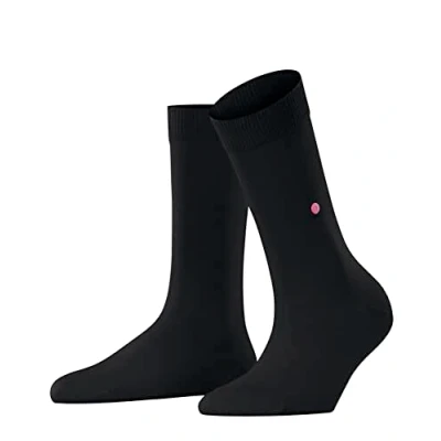 Image of 1 Pair Black Lady Plain Cotton Socks Ladies 2.5 6 Burlington