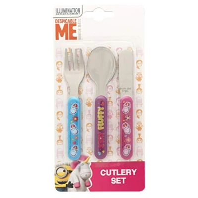 Image of Despicable Me 1425 1534 3 Piece Metal Cutlery Set, Stainless Steel