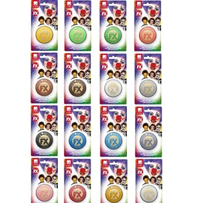 Image of Smiffys Make Up FX, on Display Card, Purple Aqua Face and Body Paint, 16ml, Water Based, Cosmetics Disguises Fancy Dress, All Dress &amp; Disguises.