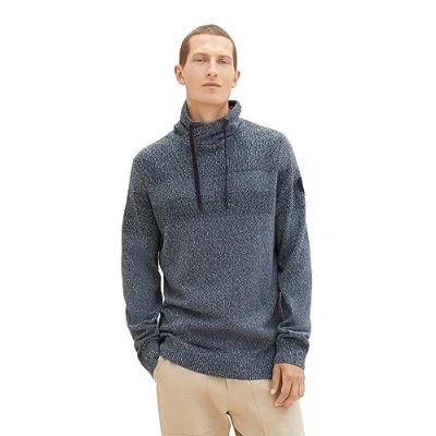 Image of TOM TAILOR Men&#039;s 1038247 Sweater, 32741 Green Blue Mouline, M