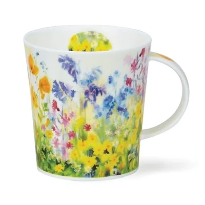 Image of DUNOON Lomond Shape Mug 0.32 Litre Cottage Garden (Yellow)