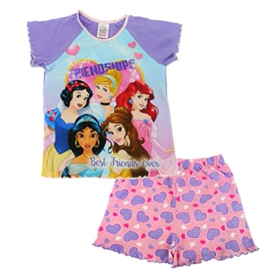 Image of Disney Princess Girls Short Pyjamas Ariel Belle 3 4 Years