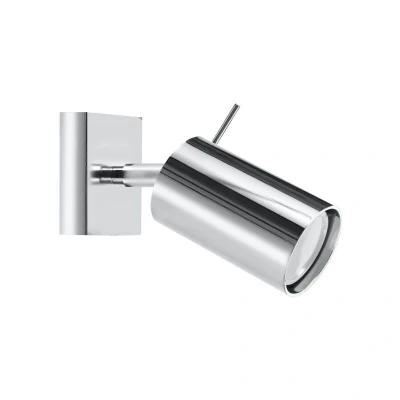 Image of SOLLUX LIGHTING Round wall spotlight, chrome, one bulb