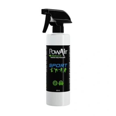 Image of PowAir Sport Odour Removal Spray Dual Action Enzymatic Formula Eliminate Organic Odours from Sports Equipment and Clothing 464ml