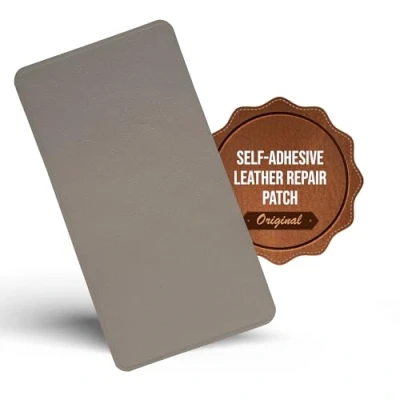 Image of MastaPlasta Self Adhesive Premium Leather Repair Patch Taupe 20cm x 10cm (8in 4in). Instant Upholstery Quality for Sofas, Car Interiors, Bags, Jackets, Vinyl &amp; More
