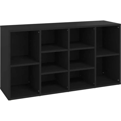 Image of vidaXL Shoe Bench Black 103x30x54.5 cm Engineered Wood