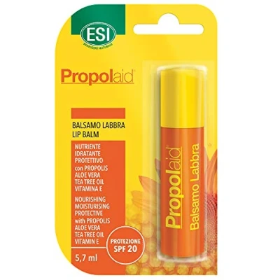 Image of Honey Lip Balm with Propolis, Aloe Vera, Tea Tree Oil Vitamin E Natural Protection Sun SPF20 ESI Propolaid 5.7ml
