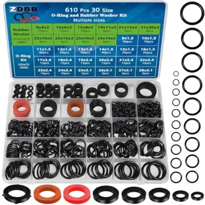 Image of ZDBB 610 Pcs Water Hose Gasket Nitrile O Ring Rubber Washer Set Assortment Kit for Plumbing Faucet Pipe Shower Head Pressure Sealing Repair