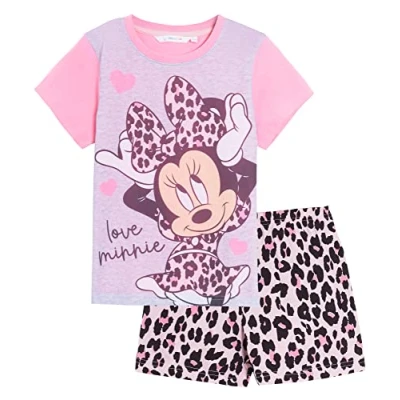Image of Girls Minnie Mouse Short Pyjamas Pink 4 5 Years