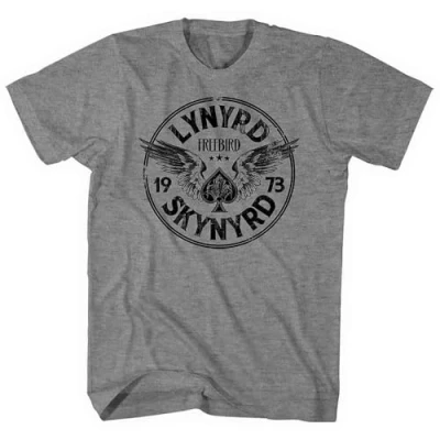 Image of Lynyrd Skynyrd Freebird &#039;73 Wings Official Tee T Shirt Mens Unisex (Large) Grey