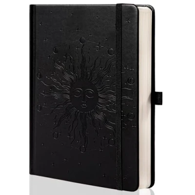 Image of MGGAO Sun &amp; Moon Journals for Women Men, A5 Hardcover Notebooks Writing Work, Travel, School,318 Numbered Pages, 14.7 x 21.4 cm