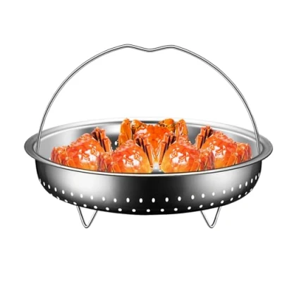 Image of Lambo Steam Basket,Stainless Steel Veggie Steamer Basket with Handle Cooking Utensils, Pot Accessories for Steaming Food &amp; Vegetables