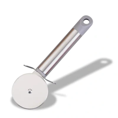 Image of Fackelmann MODE Pizza Cutter, Wheel, Slicer, With Hanging Loop, Stainless Steel, 19.5x7x2cm, Grey &amp; Silver