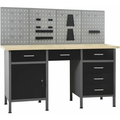 Image of vidaXL Workbench with Four Wall Panels