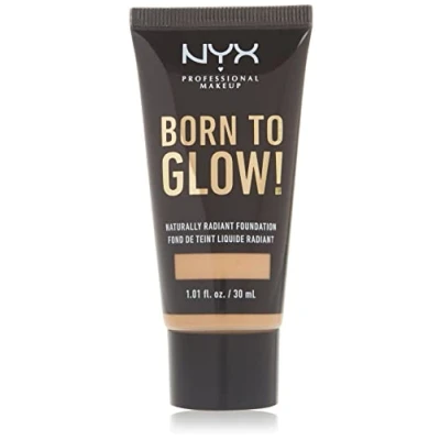 Image of NYX Professional Makeup Born to Glow Radiant Foundation, Iridescent Finish, Buildable Medium Coverage, Vegan Formula, Shade: Olive
