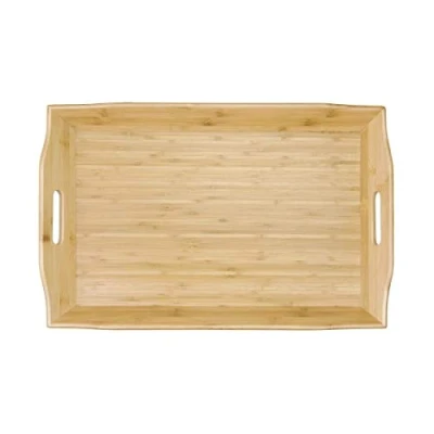 Image of Olympia Bamboo Butler Tray 58.4 cm, Brown, Size: 584(W) x 381(D)mm / 23 15 inch, Easy to Carry Handles, Moisture Resistant, Breakfast with GF204