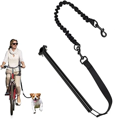 Image of HUSHUI Dog Bicycle Exerciser Leash,Hands Free Lead,Bike Walking Leash Hand for Exercising Training Jogging