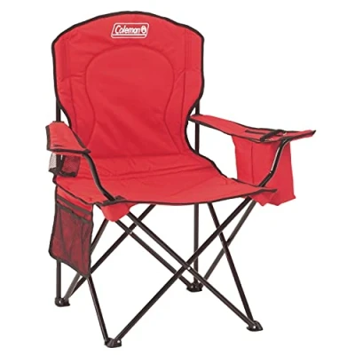 Image of Coleman Portable Camping Chair with 4 Can Cooler Excellent for Camping, Tailgates, Beach, and Sports