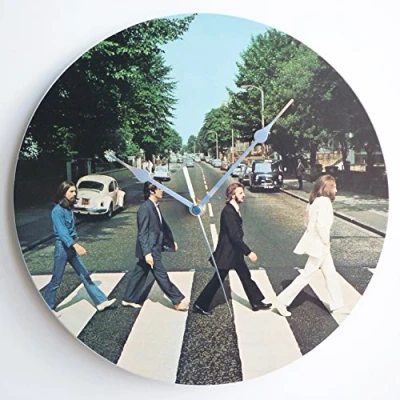 Image of The Beatles Abbey Road Album Art 12&quot; LP Vinyl Record Handmade Wall Clock