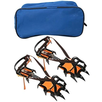 Image of 1 Pair Outdoor 12 Tooth Crampons Toothed Snow Cleats Traction Grips for Boots Shoes Women Men Children Peaks Anti Slip Safe Protection Hiking Riding Racks And Storage