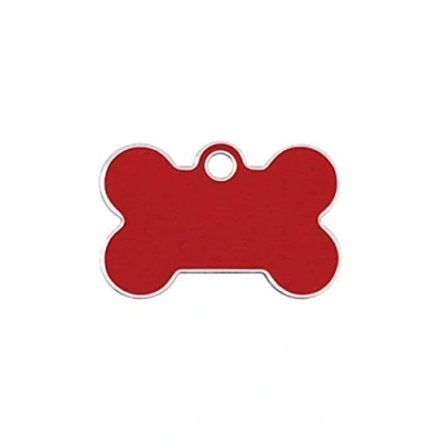 Image of Surrey Feed SMALL RED BONE TAG with Milled Silver Edging. Engraved Dog/Pet ID NAME Tag. Pet Fashion Very Elegant. PLEASE EMAIL US ENGRAVING DETAILS WHEN PLACING YOUR ORDER.