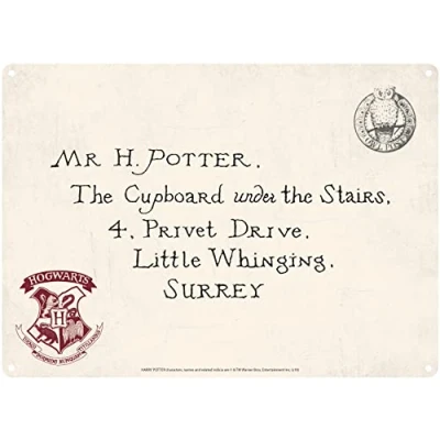 Image of Half Moon Bay Harry Potter Wall Art Hogwarts Letter Tin Signs Posters For Bedroom Decor &amp; Boys Accessories Metal