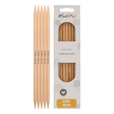 Image of KnitPro Basix Birch double point. needles 20cm 6.50mm 3pcs, Braun