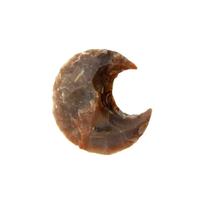 Image of Faceted Crescent Moon Crystal, 3x2cm, Indian Agate