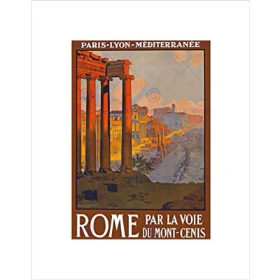 Image of Wee Blue Coo Travel Ruin Forum Rome Italy Vintage Picture Wall Art Print