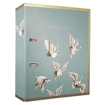 Image of Interdruk Arch File A4 75 mm Metallic Design Satin Gold Birds, A4+
