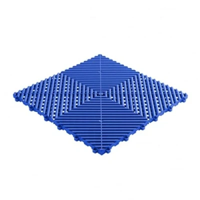 Image of BiGDUG Vented Interlocking Garage Tile Durable Modular Floor Protection 18H x 400W 400D mm (Royal Blue (1 Tile))