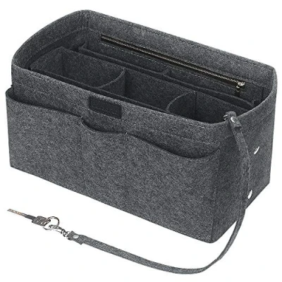 Image of Betoores Felt Bag Organiser, Handbag Liner for Multi Pocket Insert in 2in1 Organiser,Gray L