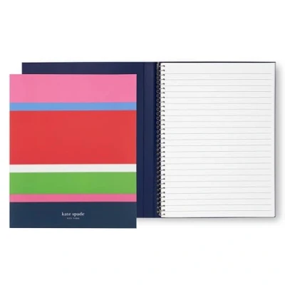 Image of kate spade new york Small Concealed Spiral Notebook, 8.25&quot; x 6.75&quot; Journal Notebook with 112 Lined Pages (Sunny Day Stripe)