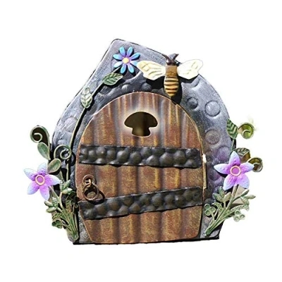 Image of Magical Metal Opening Fairy Door Home Garden Patio Sculpture Decorative Ornament