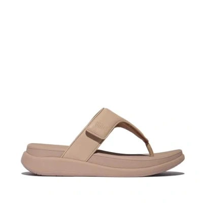 Image of Fitflop Women&#039;s F Mode GO Adjustable Flatform Toe Post Sandals, Beige, 3 UK