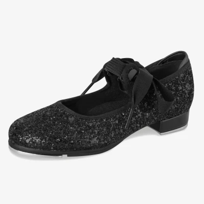 Image of Bloch 351G Black Glitter Tap Shoes LH 10 s
