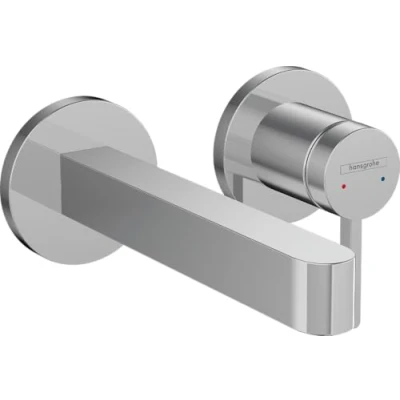 Image of hansgrohe Finoris Basin Mixer Tap for concealed installation wall mounted with spout 16,8 cm, chrome, 76051000