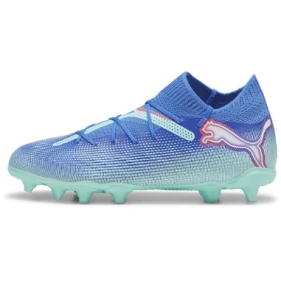 Image of Puma Future 7 PRO FG/AG JR Unisex Moulded stud football boots for kids, Size: 5, Bluemazing/white/electric peppermint Textile/synthetics