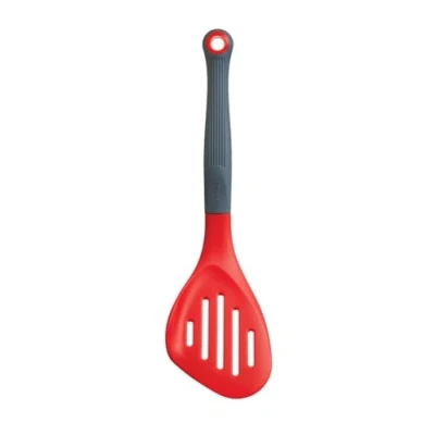 Image of Colourworks Multi Fish Slice / Slotted Turner, Silicone, Cherry, 28 cm