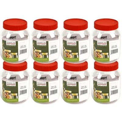 Image of PET Jars Food Safe Clear Storage Containers (4x 750ml 2pk)