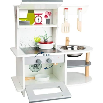 Image of small foot 11159 Children&#039;s kitchen with oven, pan, saucepan, utensils and washbasin, from 3 years old