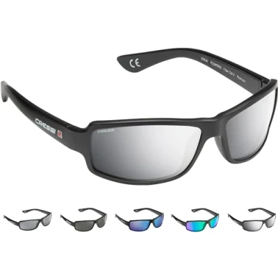 Image of Cressi Ninja Floating Sunglasses Men&#039;s Polarized One Size, Black Mirrored Lens Silver