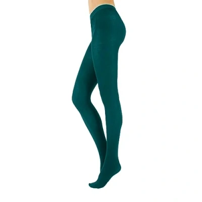 Image of CALZITALY Cashmere Wool Tights, Warm Winter Pantyhose, Thick 150 Den, S, M, L, XL, XXL, 3XL, 4XL Italian Hosiery (4XL, Mystic Green)