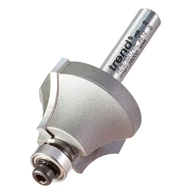 Image of Trend Professional Guided Glazing Bar Router Cutter Bit, 1/4 Inch Shank, 27mm Cut Diameter &amp; 17mm Length, Radius, TCT, 46/8/50X1/4TC