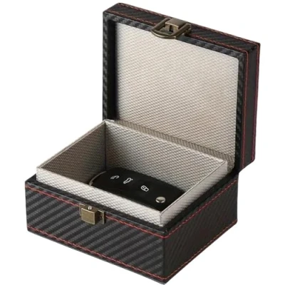 Image of KAV Faraday Box for Car Keys Anti Theft Signal Blocker Key Fob Protector, RFID Shielding Case Keyless Entry Fobs, Phones &amp; Credit Cards, Carbon Fiber Design (17x12.3x9.5) CM