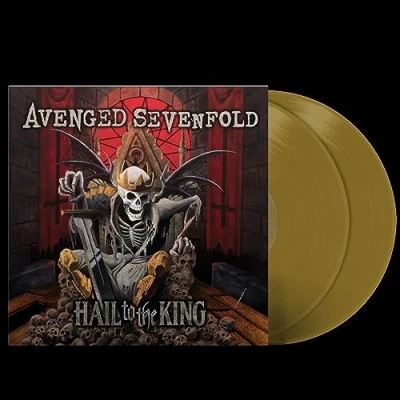 Image of Avenged Sevenfold Hail To The King Gold vinyl 2023 UK 2 LP set 093624854449