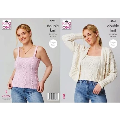 Image of King Cole 5761 Adult Top Cardigan DK Knitting Pattern