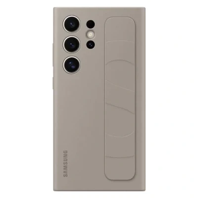 Image of Samsung Standing Silicone Back Cover Beige Galaxy S24 Ultra