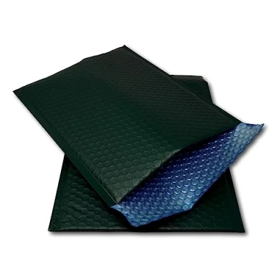 Image of EPOSGEAR Dark Green Matt Matte Metallic Foil Bubble Wrap Lined Padded Mailing Gift Bags Envelopes (50, C4 (320mm x 240mm))